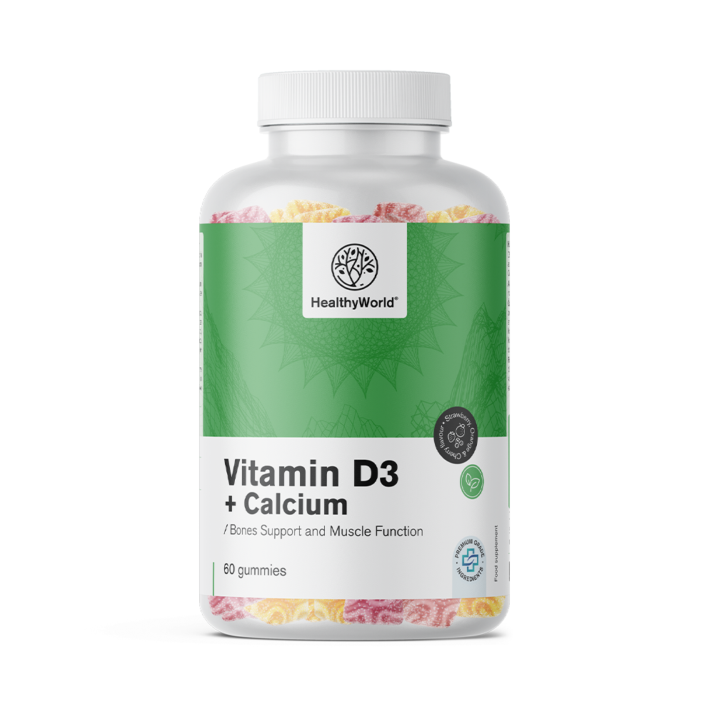 Vitamin D3 + Kalcij u gumenim bombonima.